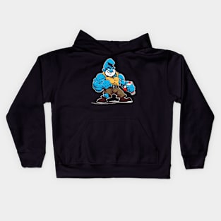 strong muscles smurf Kids Hoodie